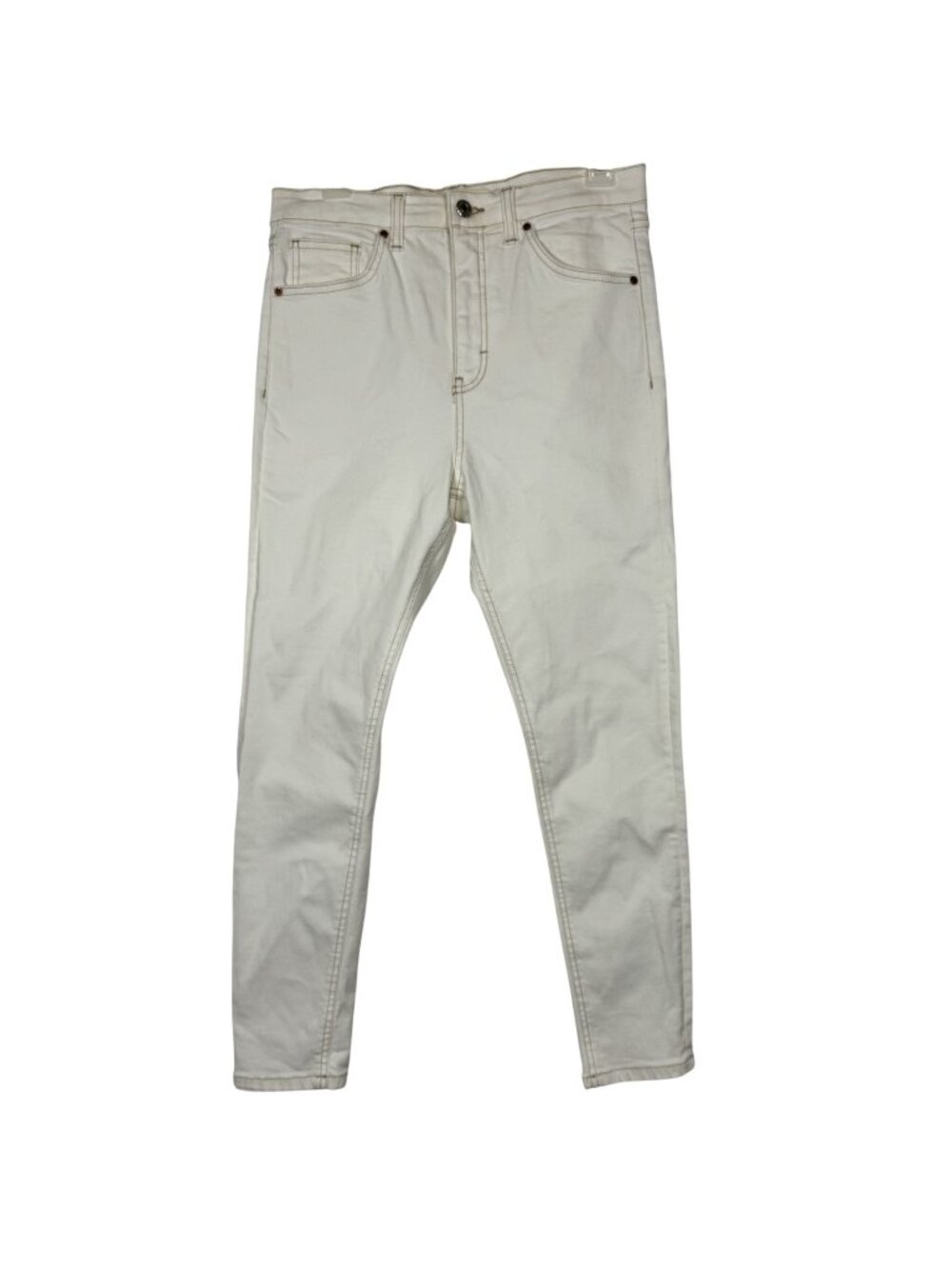 Topshop Jamie Cream (Sand) Slim Fit Jeans W32 Cotton